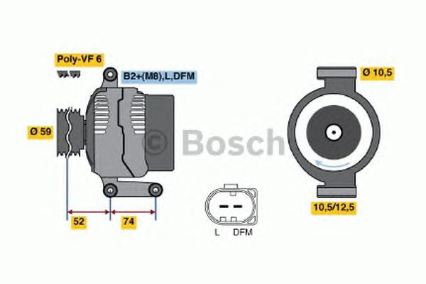 Генератор Transit 06-20 / Boxer 06-, номер 0986047910